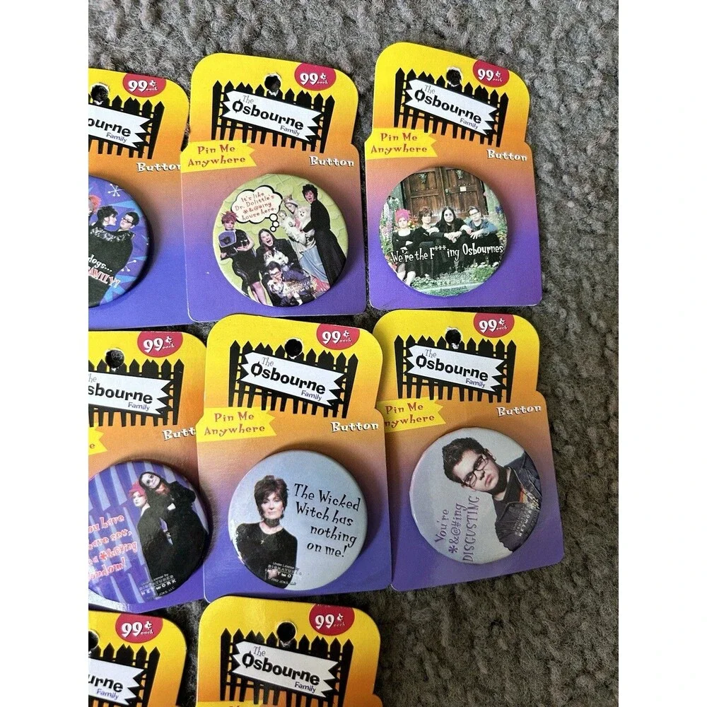 Vintage Y2K Ozzy Osbourne Prince of Darkness Family Pin Set Of 10